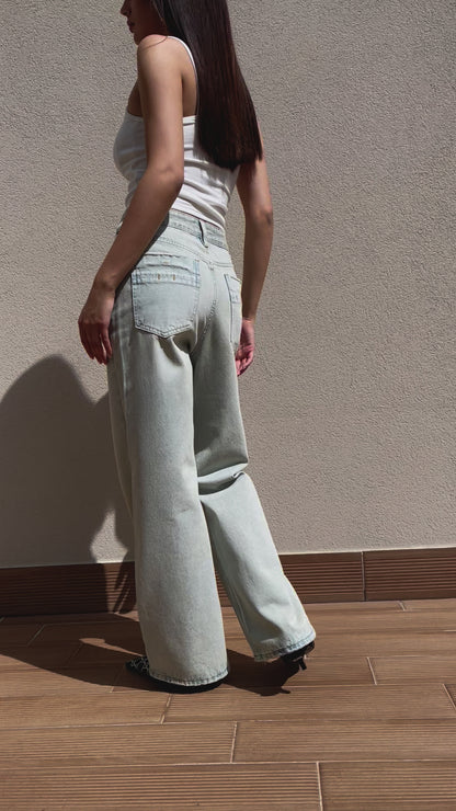 Full length washed jeans