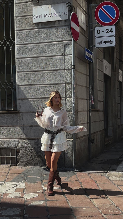 Flounced miniskirt